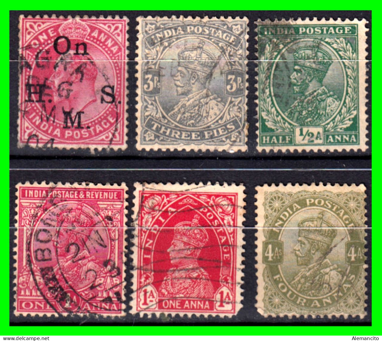 INDIA – ( ASIA ) – LOTE 6 SELLOS DIFERENTES VALORES DE LOS AÑOS -1950 - 1960 - Gebraucht