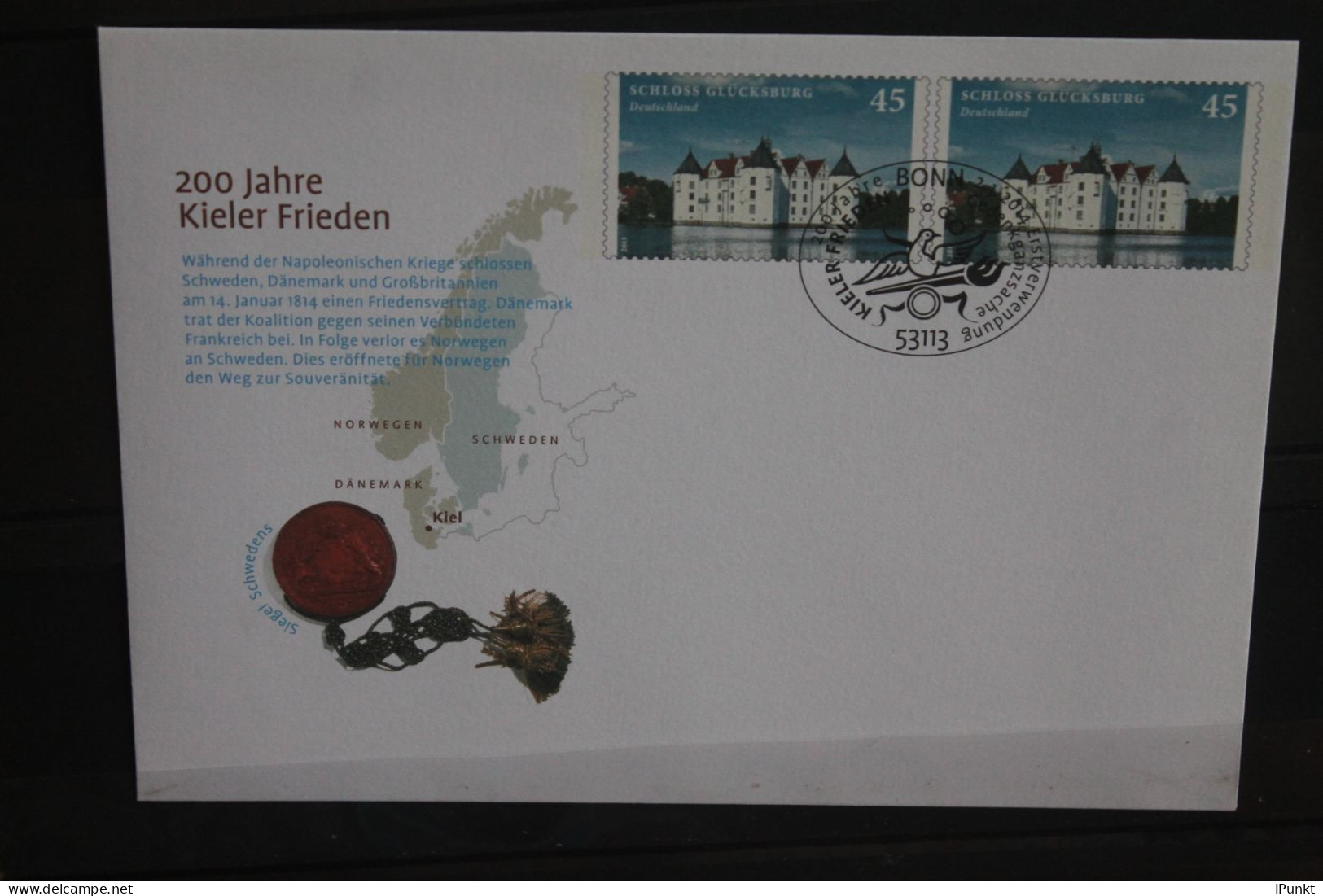 Deutschland 2014; 200 Jahre Kieler Frieden; USo 313, SST - Enveloppes - Oblitérées