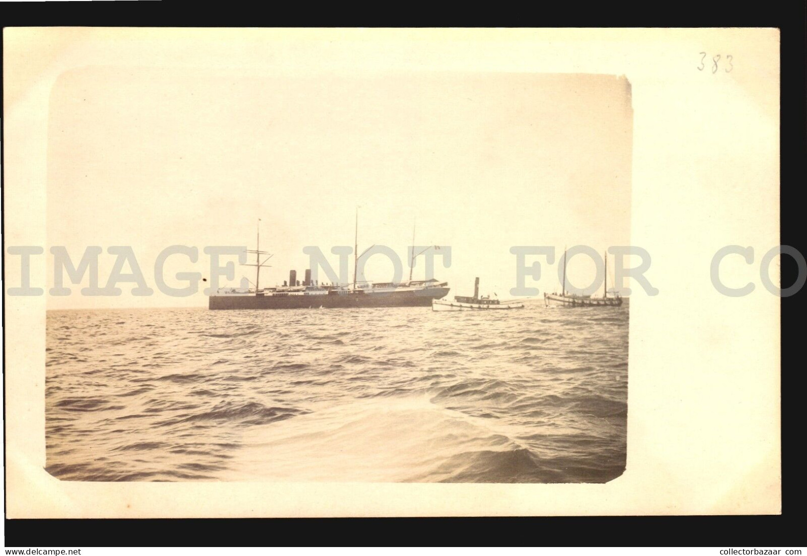 Cie Générale Transatlantique 1902 STEAMER CRUISIER SHIP Photo Postcard X4 GREAT - Uruguay