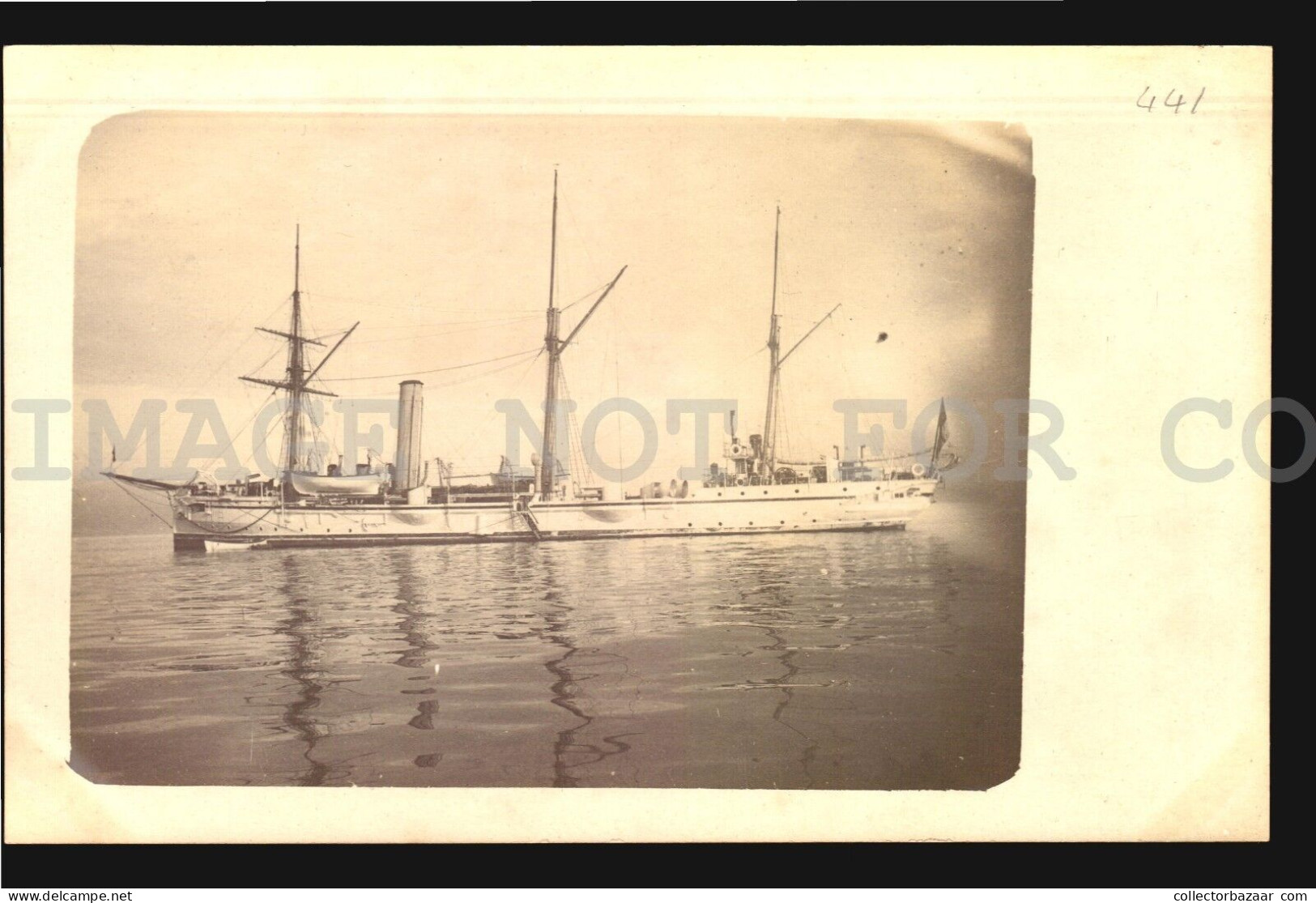 1902 Uk Battleship Military Ship Montevideo Port 4x Photo Sequence +1 Postcard - Uruguay