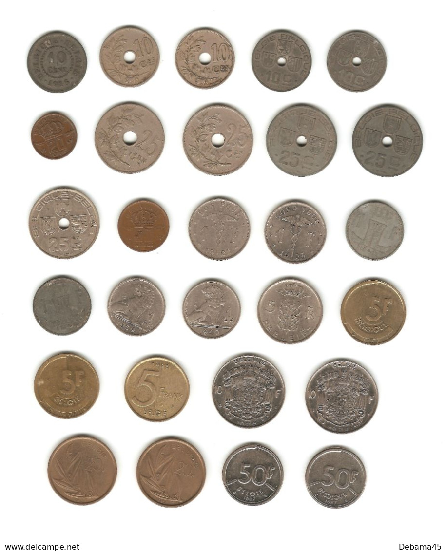 359/ Belgique : Lot De 28 Monnaies (toutes Différentes) - Autres & Non Classés