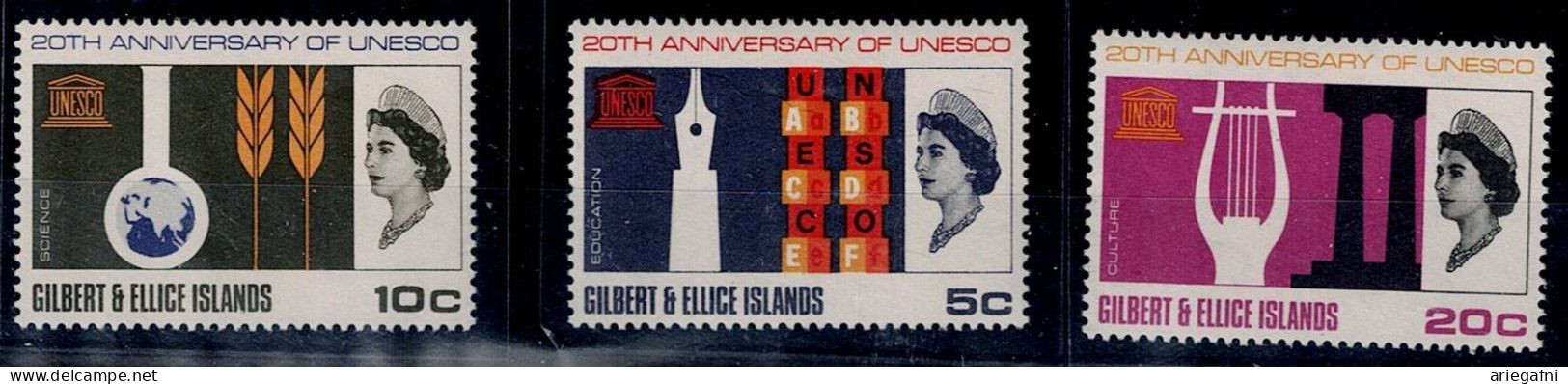 GILBERT& ELLICE ISLANDS 1966 UNESCO MI No 124-6 MNH VF!! - Gilbert & Ellice Islands (...-1979)