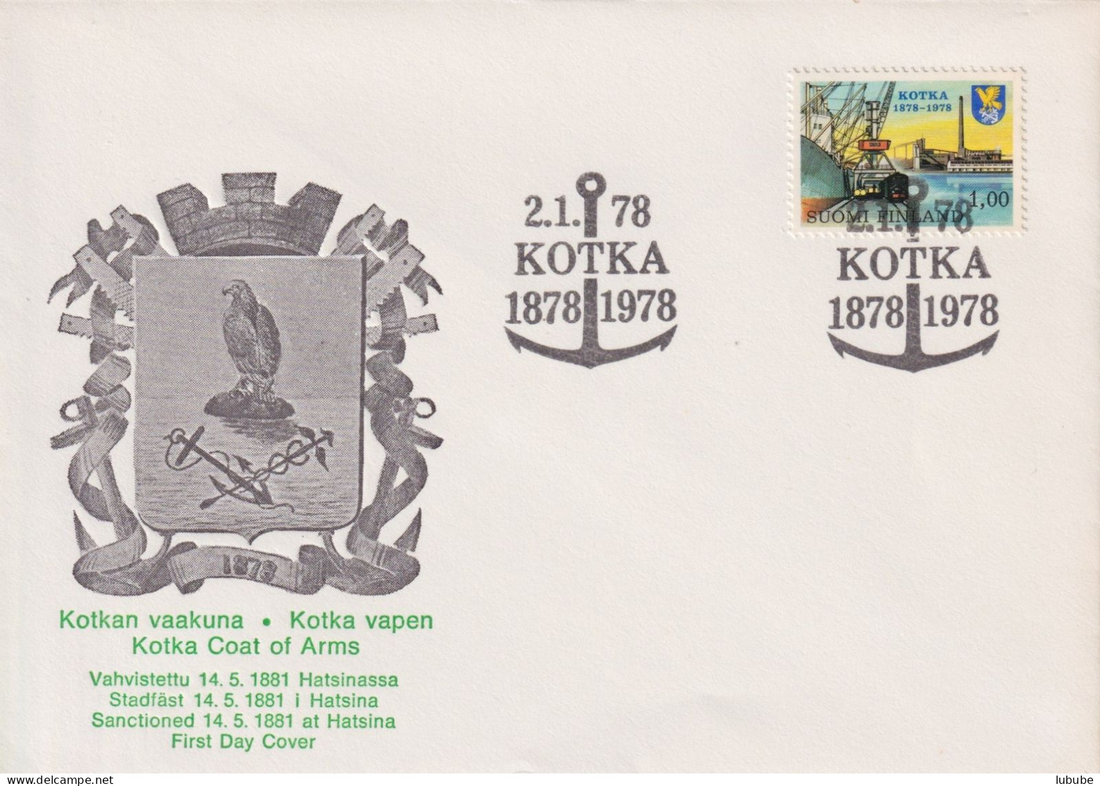 FDC  "Kotka Coat Of Arms"        1978 - Brieven En Documenten