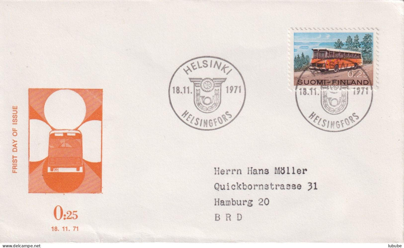 FDC  "Postbus"        1971 - Brieven En Documenten