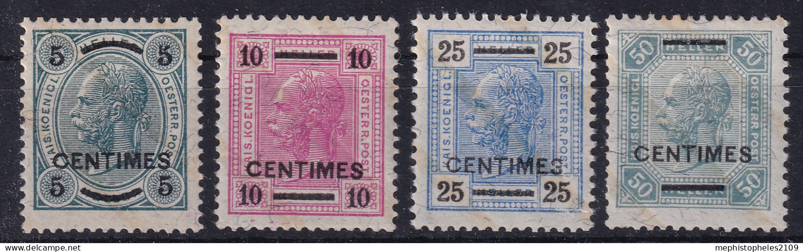 AUSTRIAN POST ON CRETA 1904 - MLH - ANK 8A, 9, 10A, 11A - Levante-Marken