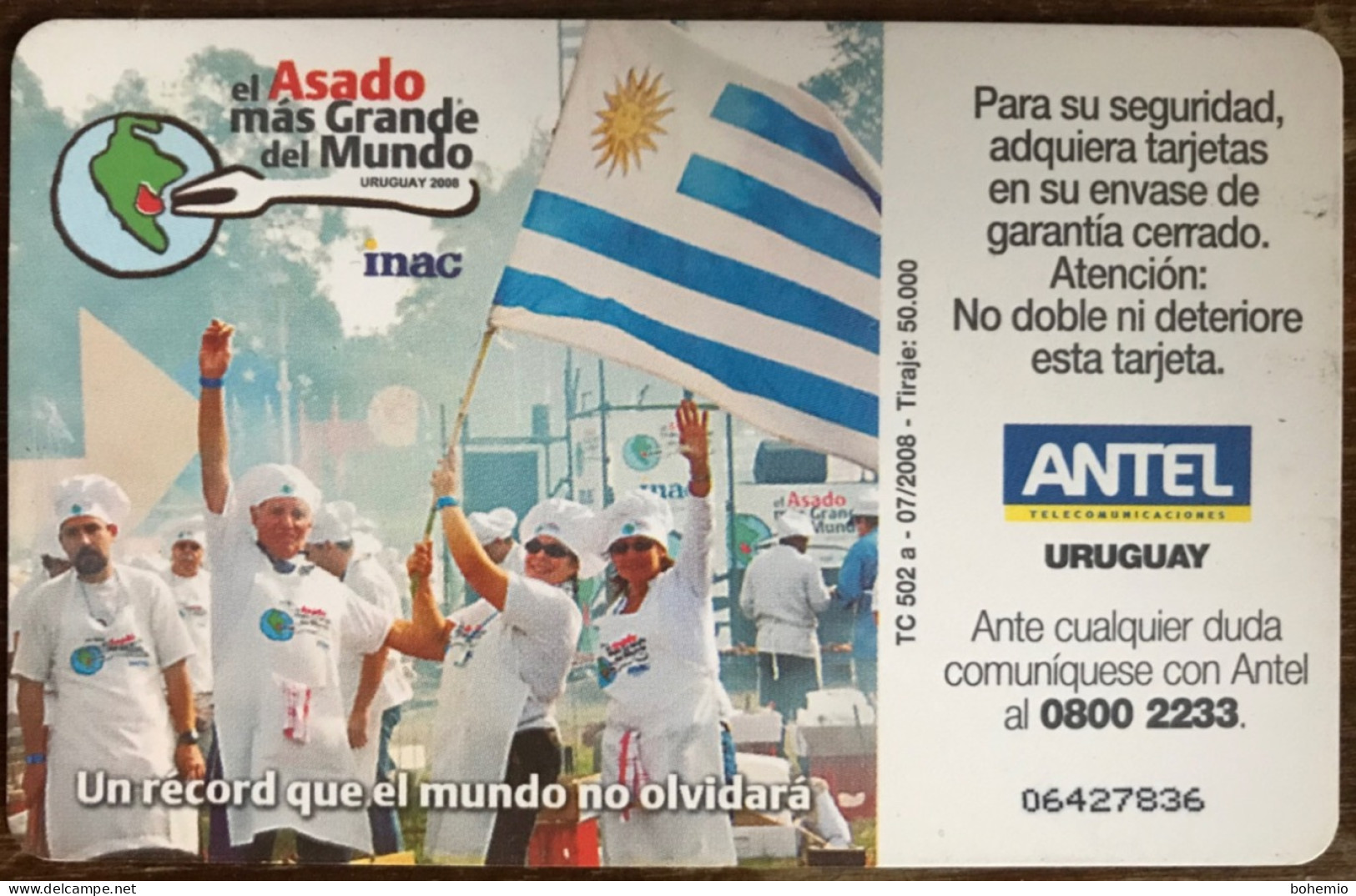 Uruguay TC 502a El Asado Más Grande Del Mundo - Uruguay