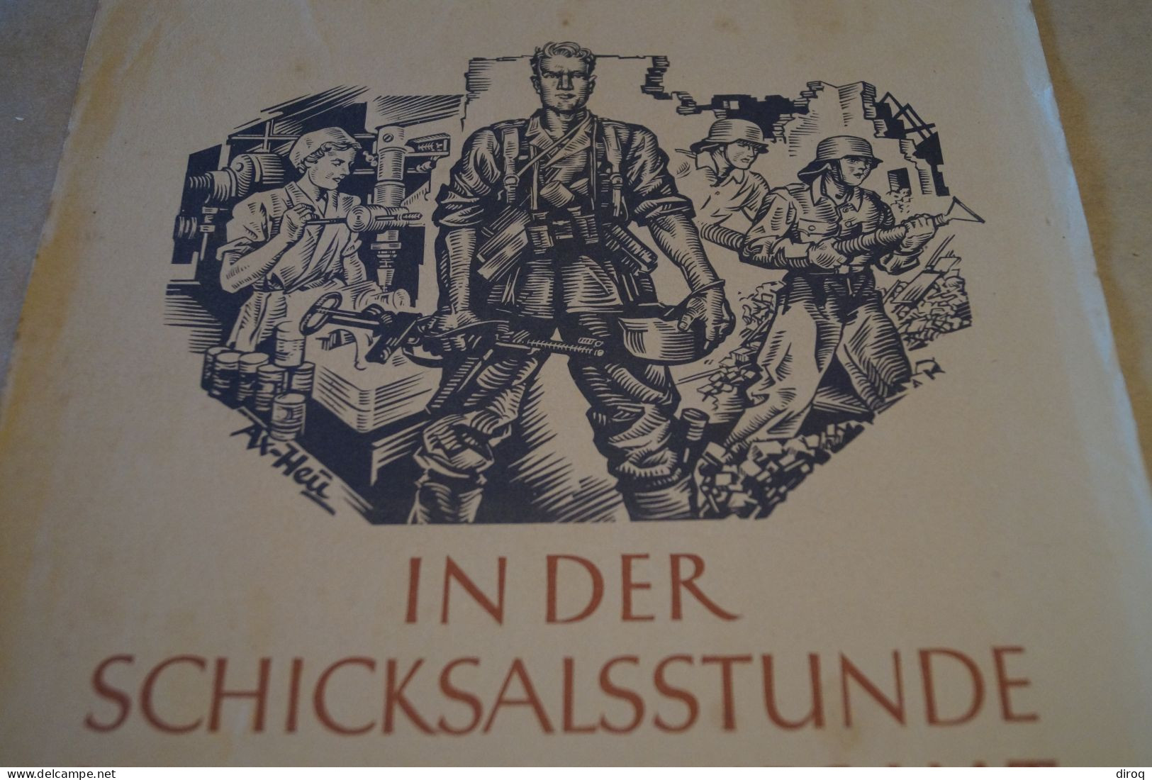 Véritable Grande Affiche De Propagande Allemande Guerre 40-45,originale,RARE,350 Mm./240 Mm - Posters