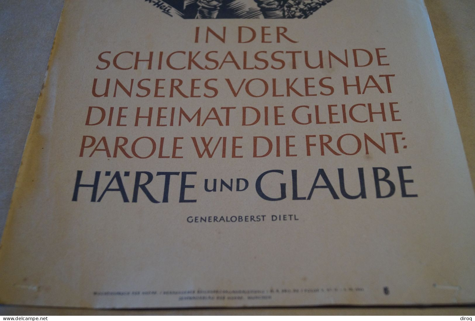 Véritable Grande Affiche De Propagande Allemande Guerre 40-45,originale,RARE,350 Mm./240 Mm - Affiches