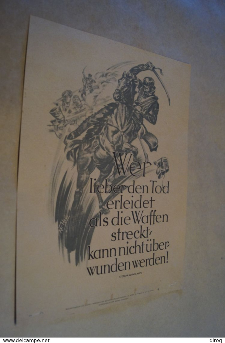 Véritable Grande Affiche De Propagande Allemande Guerre 40-45,originale,RARE,350 Mm./240 Mm - Posters