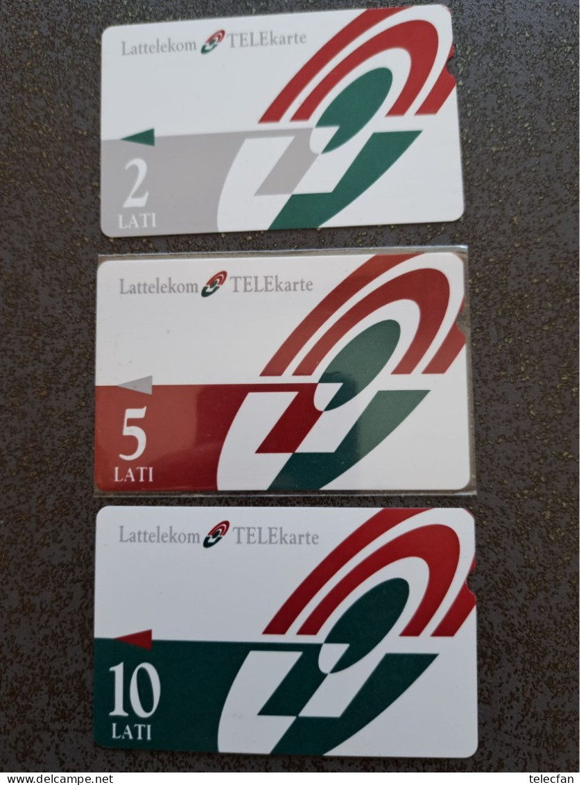 LETTONIE  3 CARTES ALCATEL TELECOM 2 5 10  LATI UT - Lettland