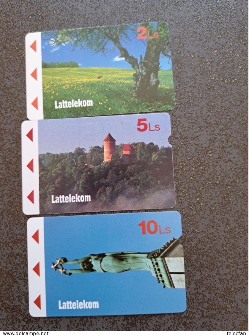 LETTONIE  3 CARTES ALCATEL PAYSAGES 2 5 10  LATI UT - Latvia