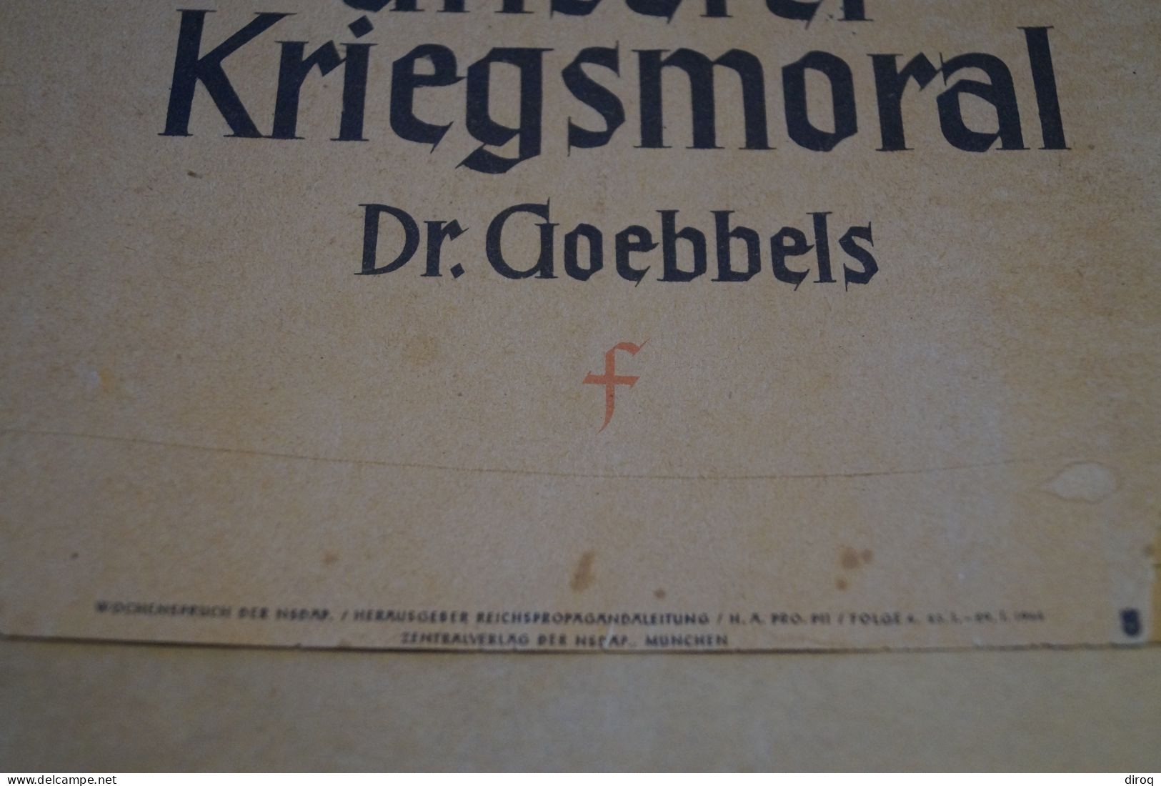 Grande Affiche De Propagande Allemande Guerre 40-45,Dr. Goebbels,originale,RARE,350 Mm./240 Mm - Affiches