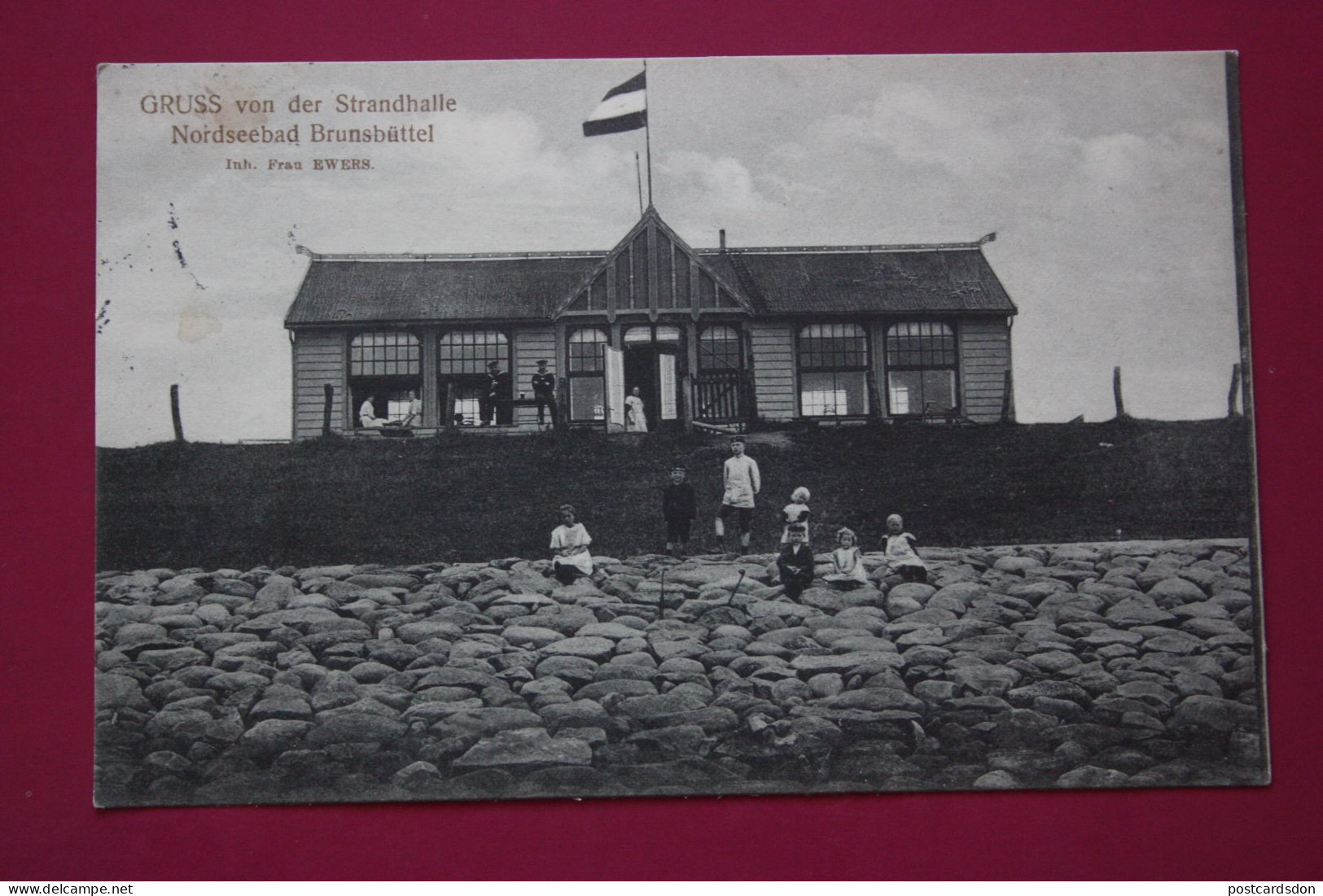 Brunsbüttel - Gruss Von Strandhalle- Old Postcard,  1915 Circulated - Brunsbuettel
