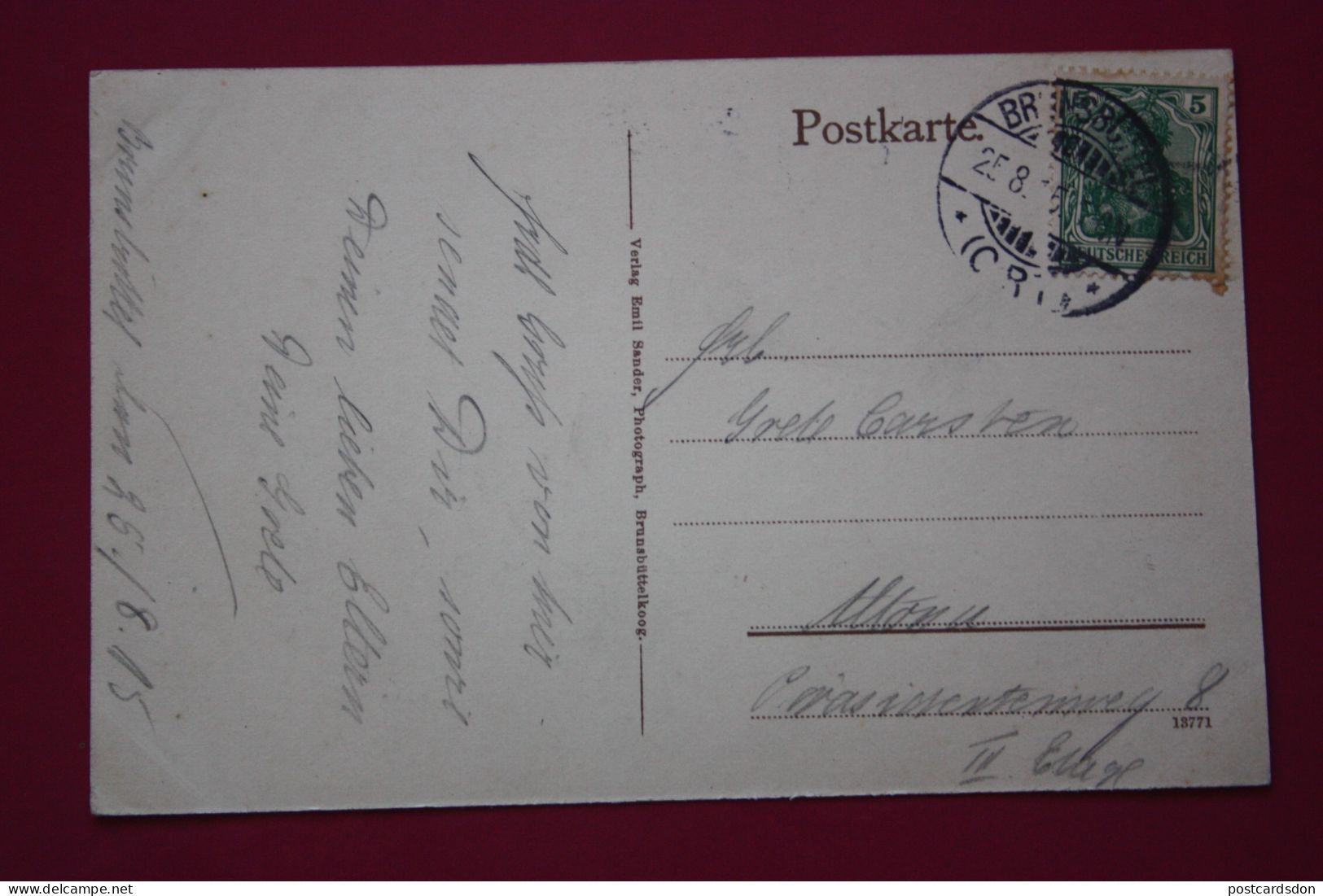 Brunsbüttel - Gruss Von Strandhalle- Old Postcard,  1915 Circulated - Brunsbuettel