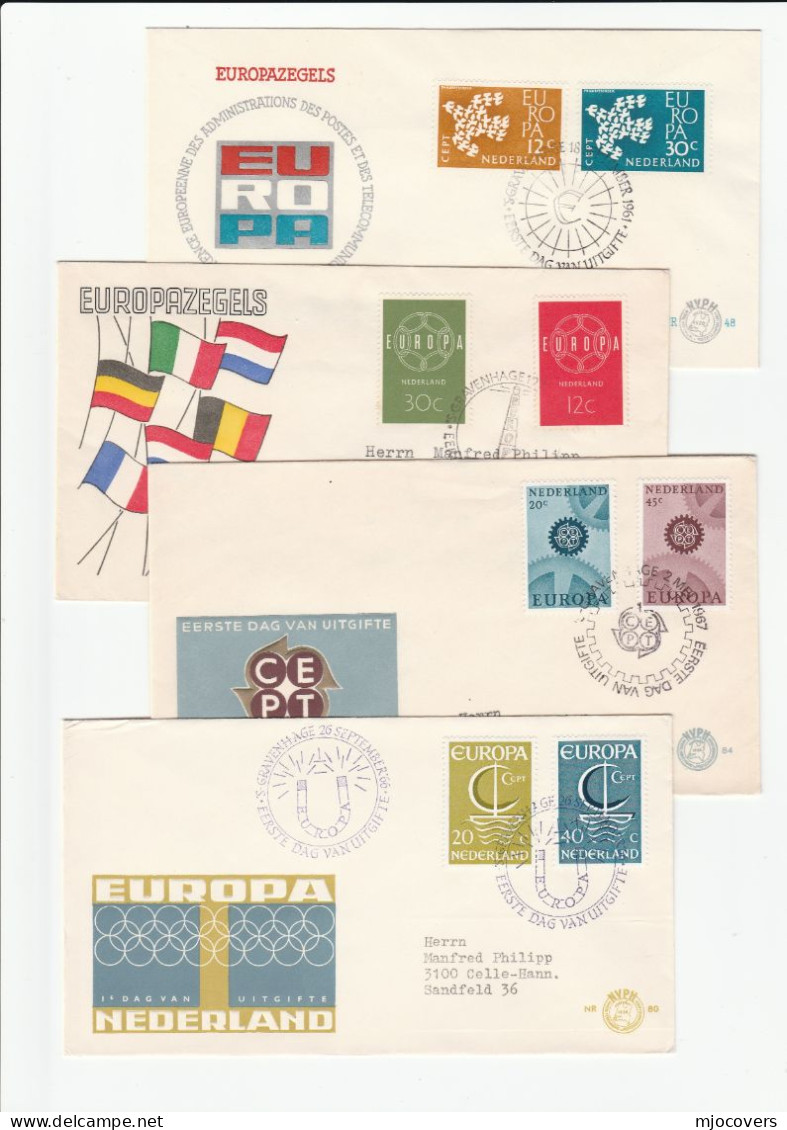 EUROPA - 1960s FDCs Netherlands Stamps Fdc Cover - Collections