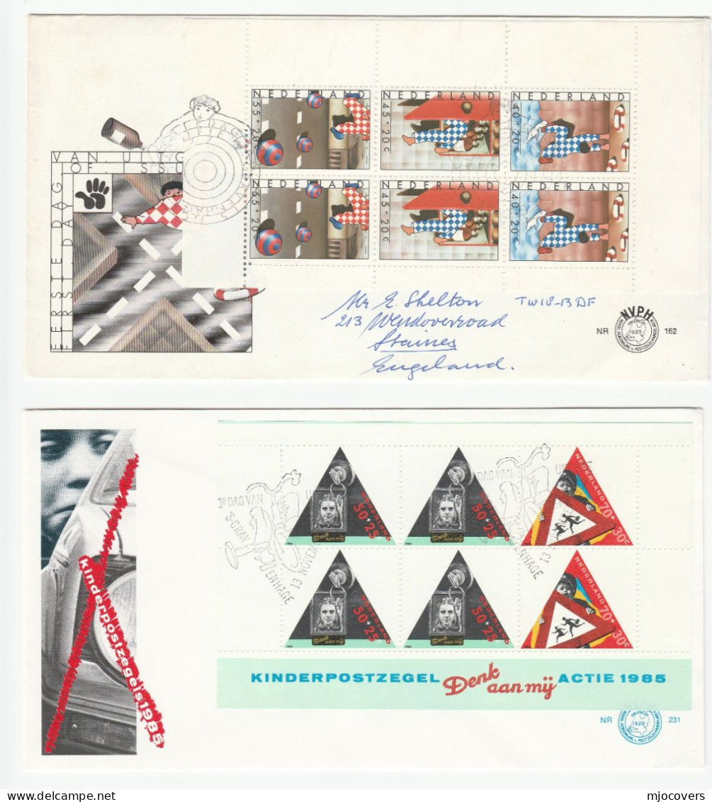 CHILD SAFETY ROAD SAFETY - FDCs  Netherlands Miniature Sheets Stamps Cover Fdc - Unfälle Und Verkehrssicherheit
