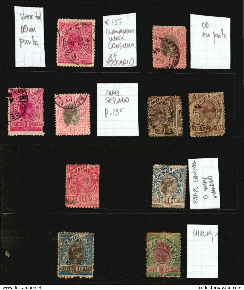 Brazil Old Stamp Specialized Lot Used Stamps Varieties Postmarks Etc - Lots & Serien