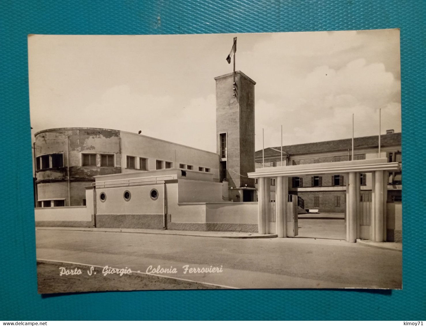 Cartolina Porto S. Giorgio - Colonia Ferrovieri. Viaggiata 1959 - Fermo