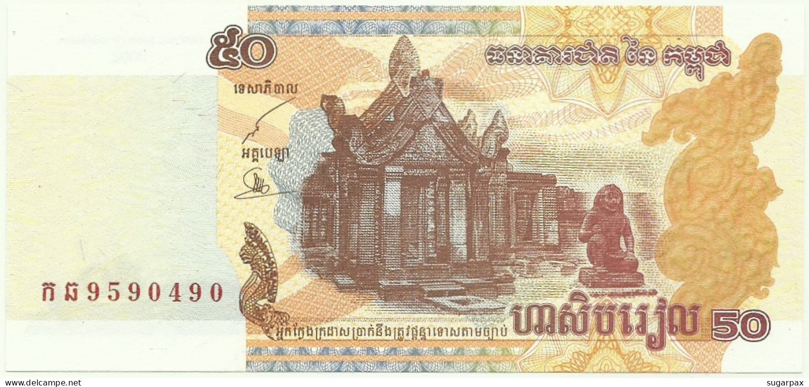 Cambodia - 50 Riels - 2002 - Pick: 52 - Unc. - Sign. 17 - National Banque - Cambodge