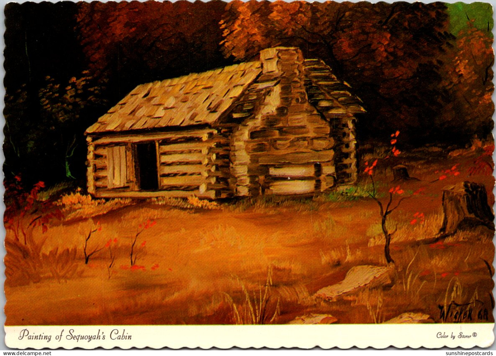 Oklahoma Artist's Drawing Of Sequoyah's Cabin  - Otros & Sin Clasificación