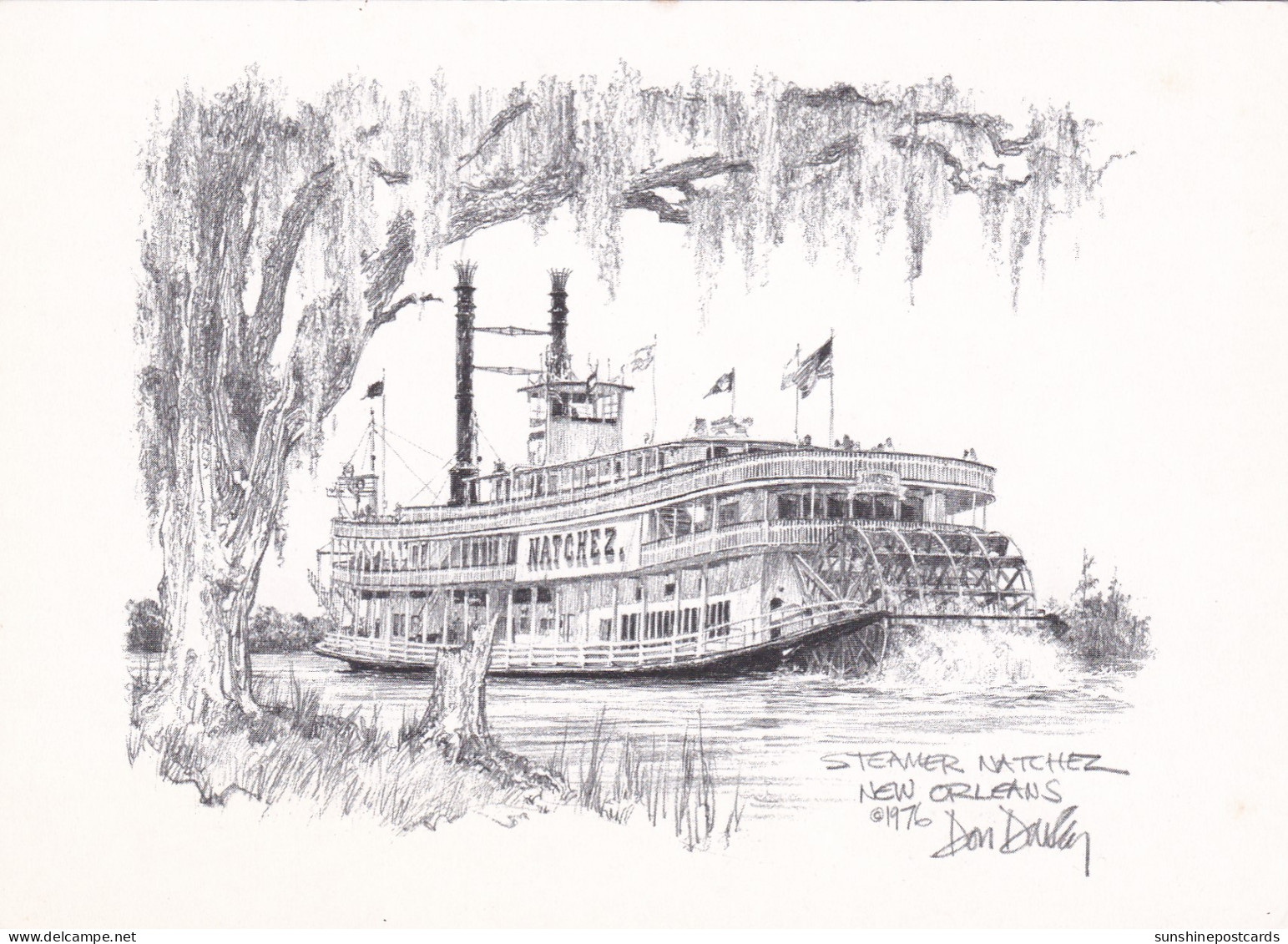 Louisiana New Orleans Steamer Natchez Artist Don Davey - New Orleans