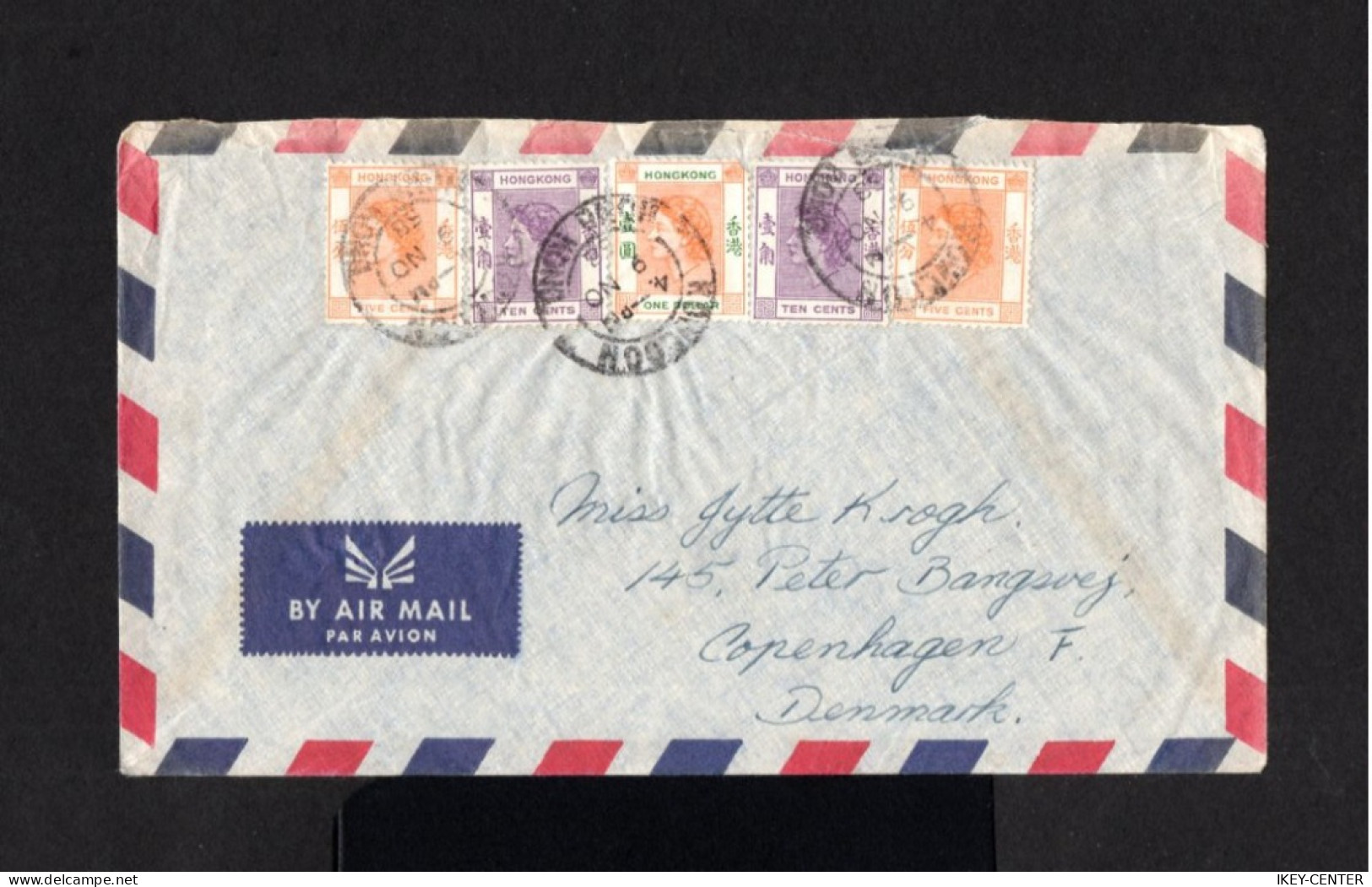 11603-HONG KONG-AIRMAIL COVER HONG KONG To COPENHAGEN (denmark) 1958.Enveloppe AERIEN China. - Briefe U. Dokumente