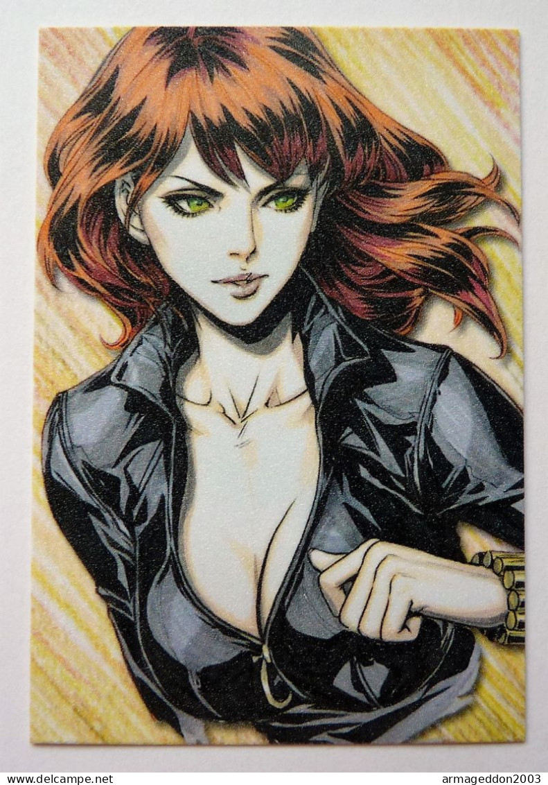 CARTE SEXY GIRL WAIFU BEAUTY MANGA MINT PAILLETTE Black Widow - Marvel