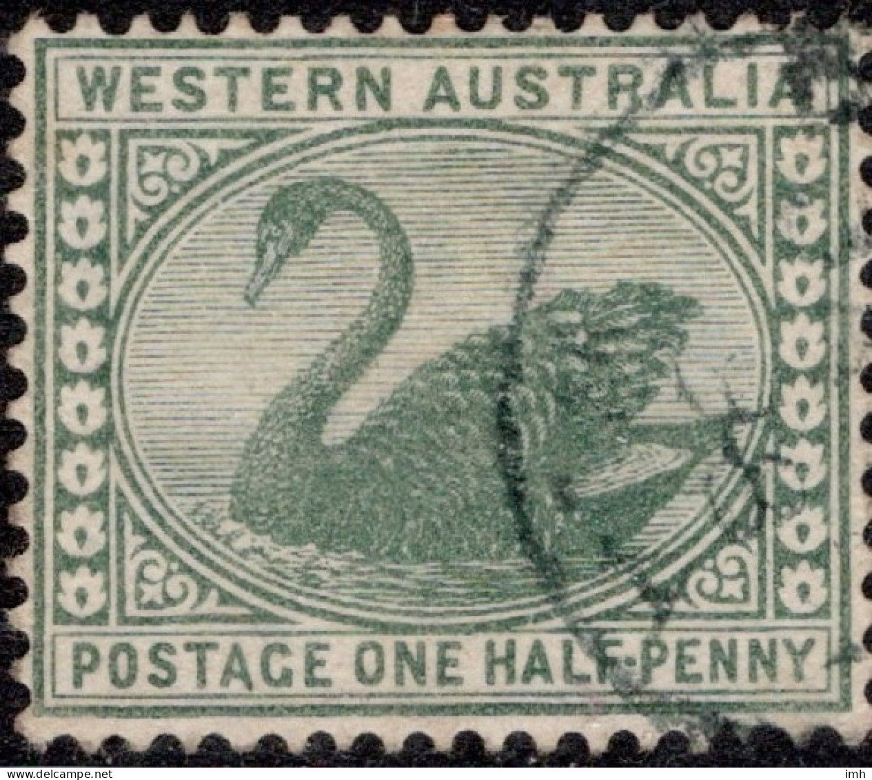 1885 Half Penny Green SG94a Cat £0.70 - Oblitérés