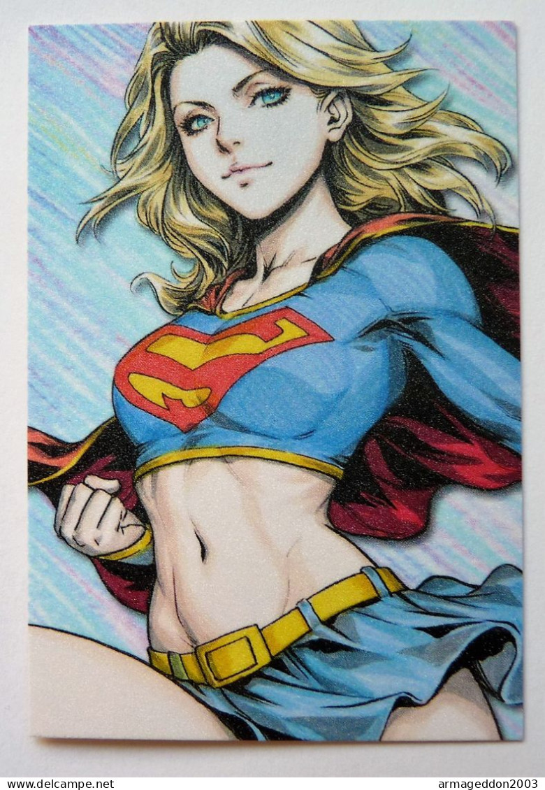 CARTE SEXY GIRL WAIFU BEAUTY MANGA MINT PAILLETTE Supergirl - Marvel