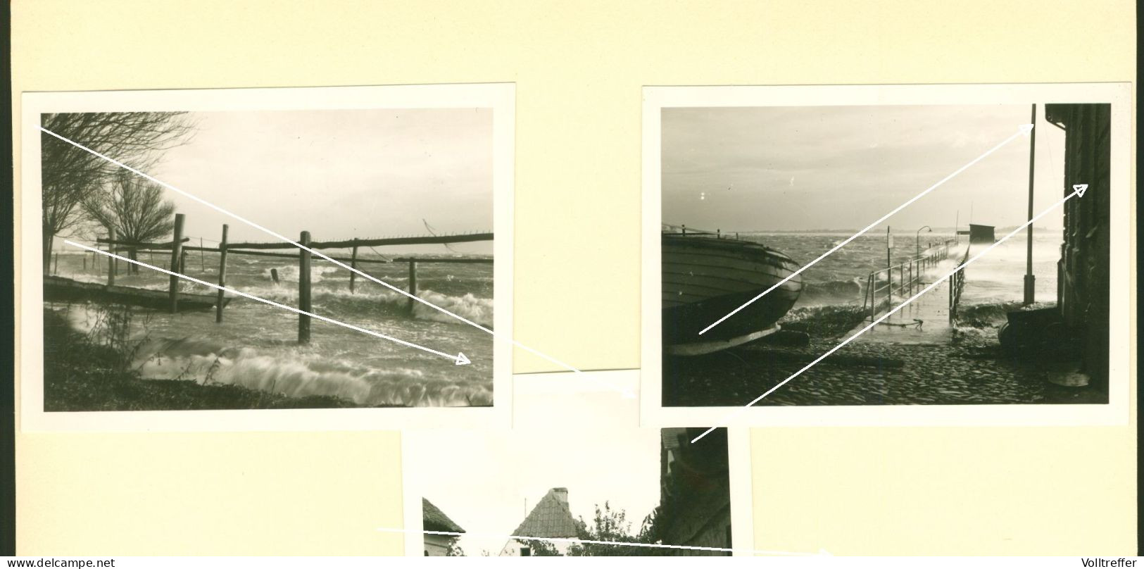 9x Orig. Foto Maasholm Kappeln Schlei Ortspartie Schleihalle Sturmflut ? Leuchtturm Eis Hochwasser - Kappeln / Schlei