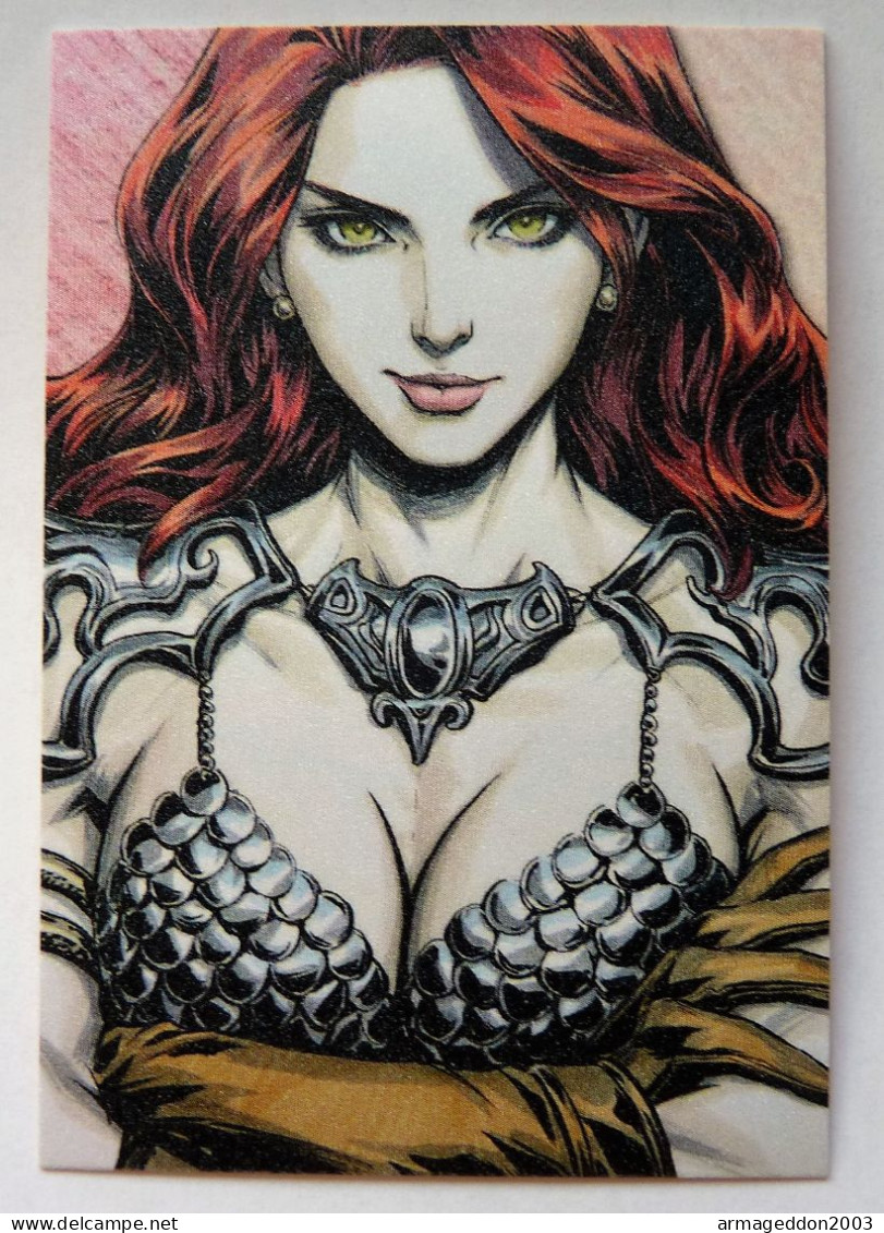 CARTE SEXY GIRL WAIFU BEAUTY MANGA MINT PAILLETTE Red Sonja - Marvel