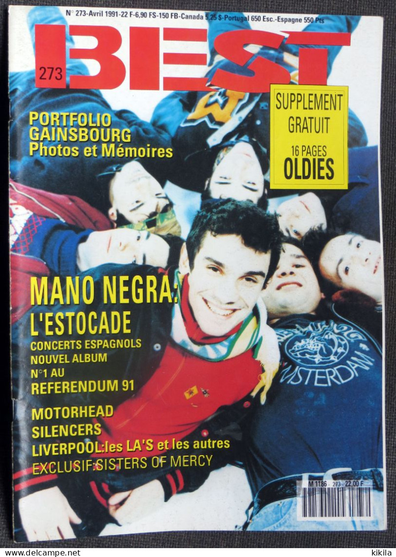 Journal Revue BEST N° 273 Magazine Serge Gainsbourg Photos Et Mémoires  Mano Negra  Motorhead  Silencers - Musique