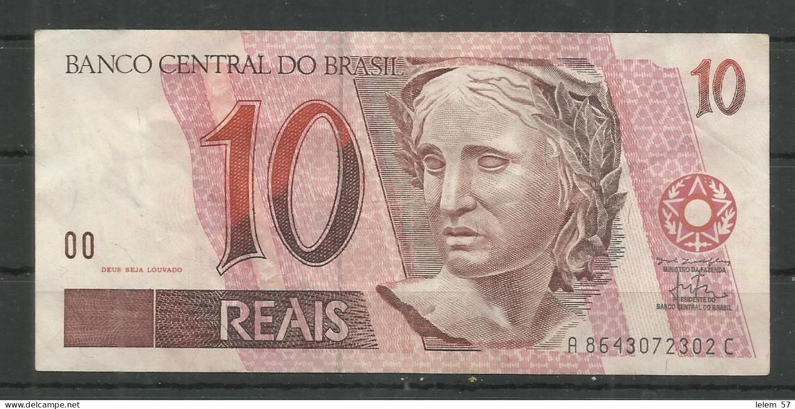 Brasile - 10 Reais - Used -  Real - Bancobote Arara Parrot - Pappagallo - Brésil