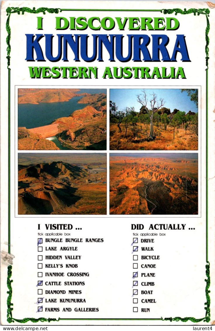 22-8-2023 (2 T 70) Australia - WA - Kununurra (humour Postcard) Posted 2011 With Flower 45cent Stamp - Autres & Non Classés