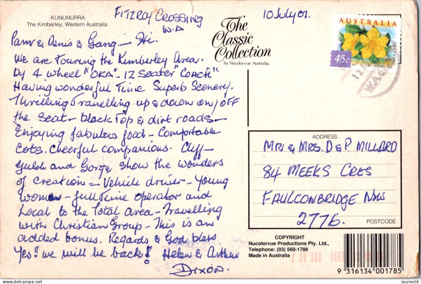 22-8-2023 (2 T 70) Australia - WA - Kununurra (humour Postcard) Posted 2011 With Flower 45cent Stamp - Other & Unclassified