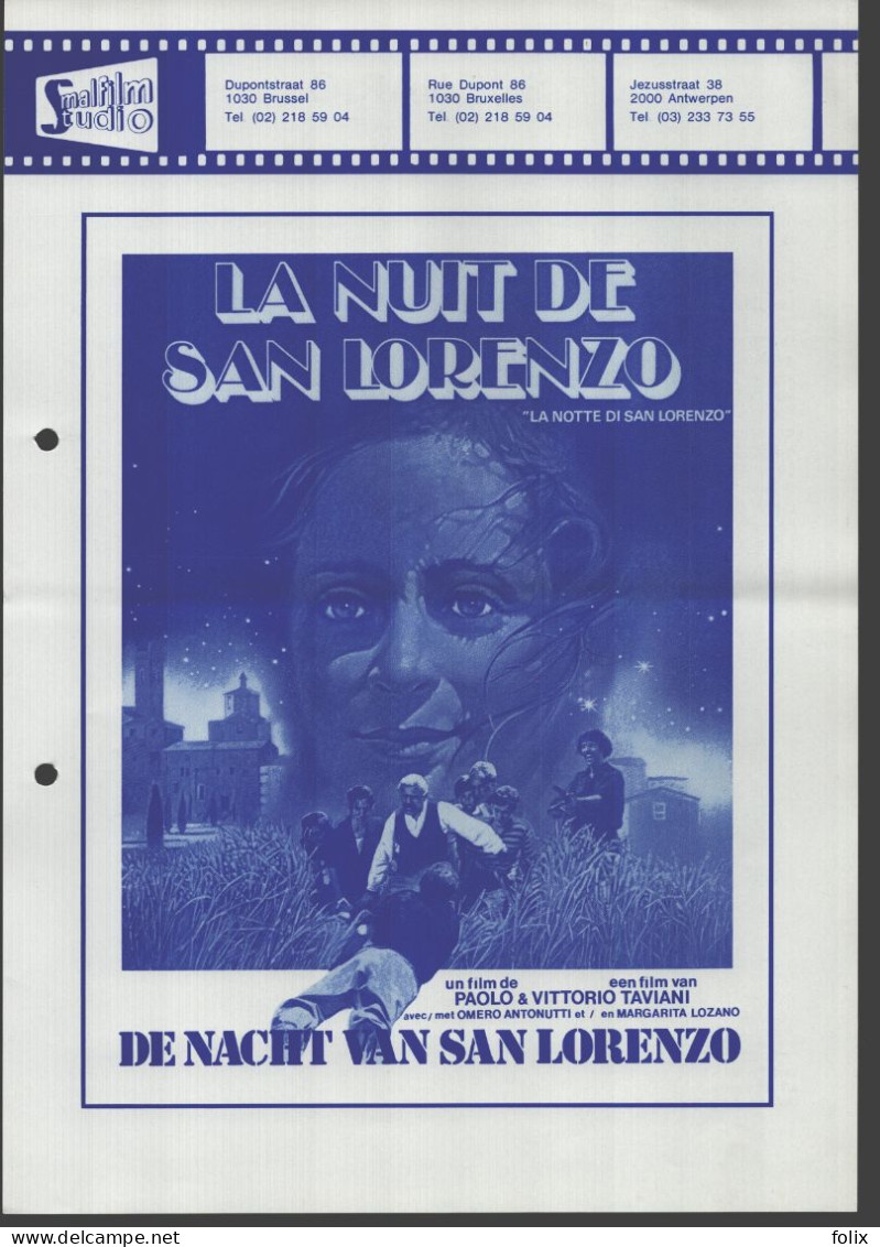 La Notte Di San Lorenzo - A4 Smalfilm Studio Promotional Poster / Affiche With Synopsis - Affiches & Posters