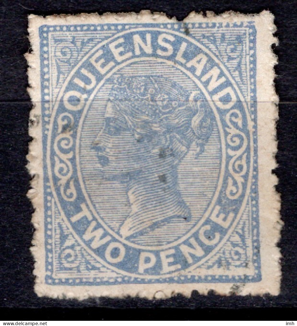 1882 Two Pence Blue (W6, Perf 12) SG 180 (T12) Cat £1.00 - Gebruikt