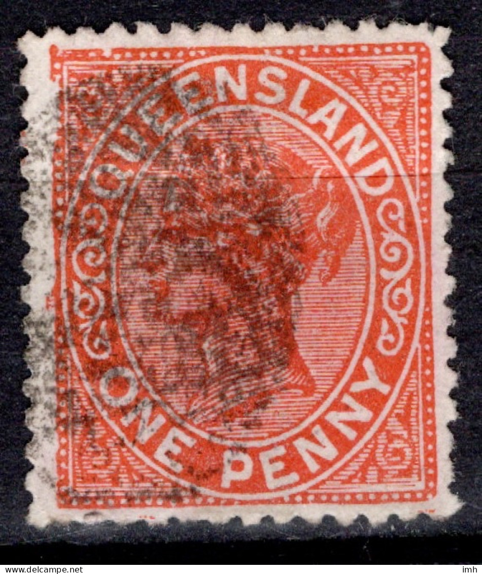 1890-94 One Penny Vermillion-red FU (#2) SG 187  Cat.£0.50 - Gebruikt