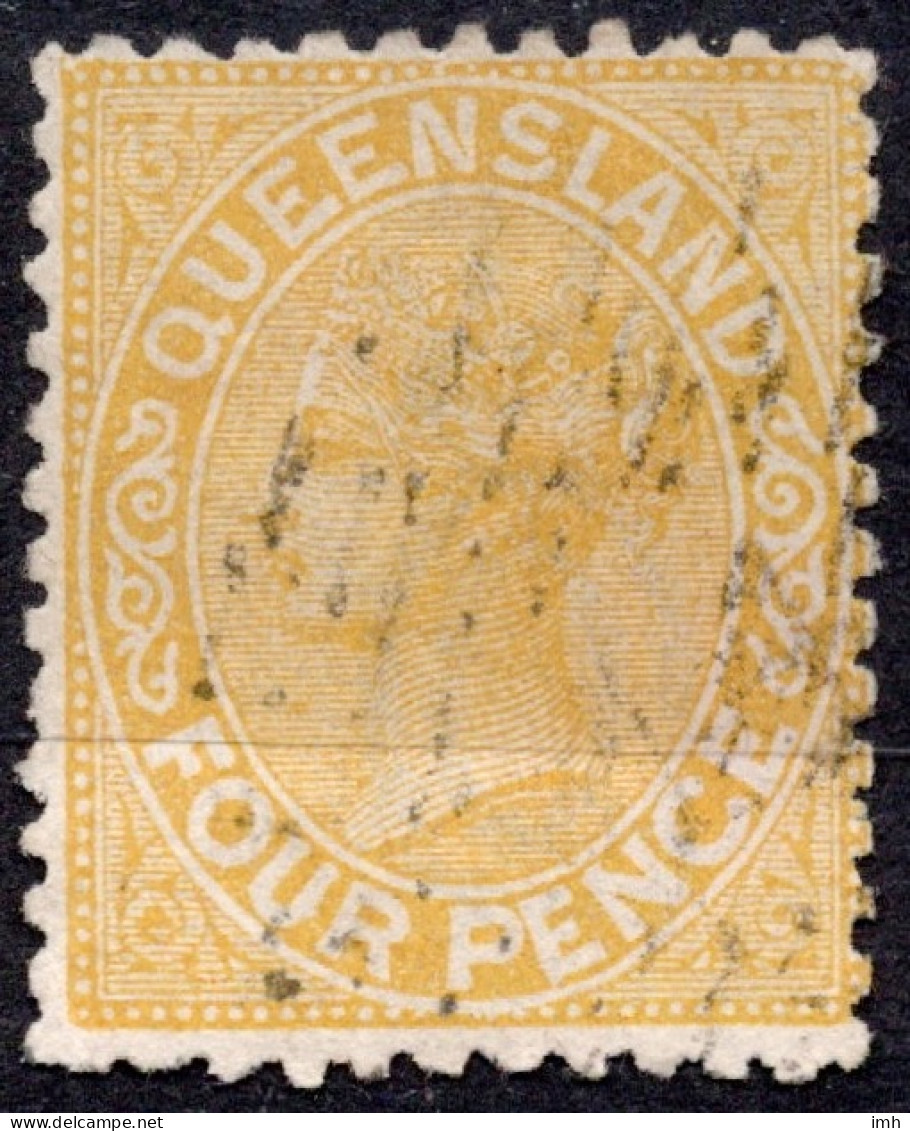 1890-94 Four Pence Yellow SG 193 Cat. £3.25 - Gebruikt