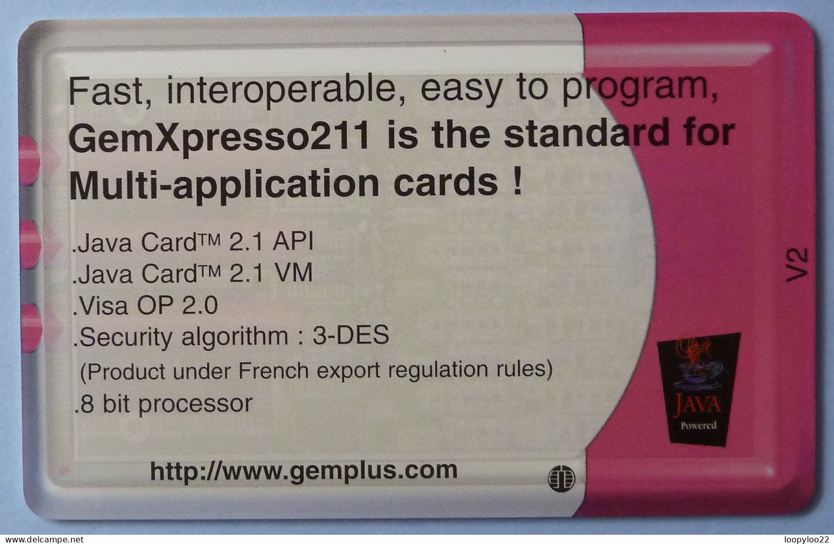 FRANCE - Chip - Gemplus Smartcard Demo - GemXpress 211 - Java - “600 Agences”