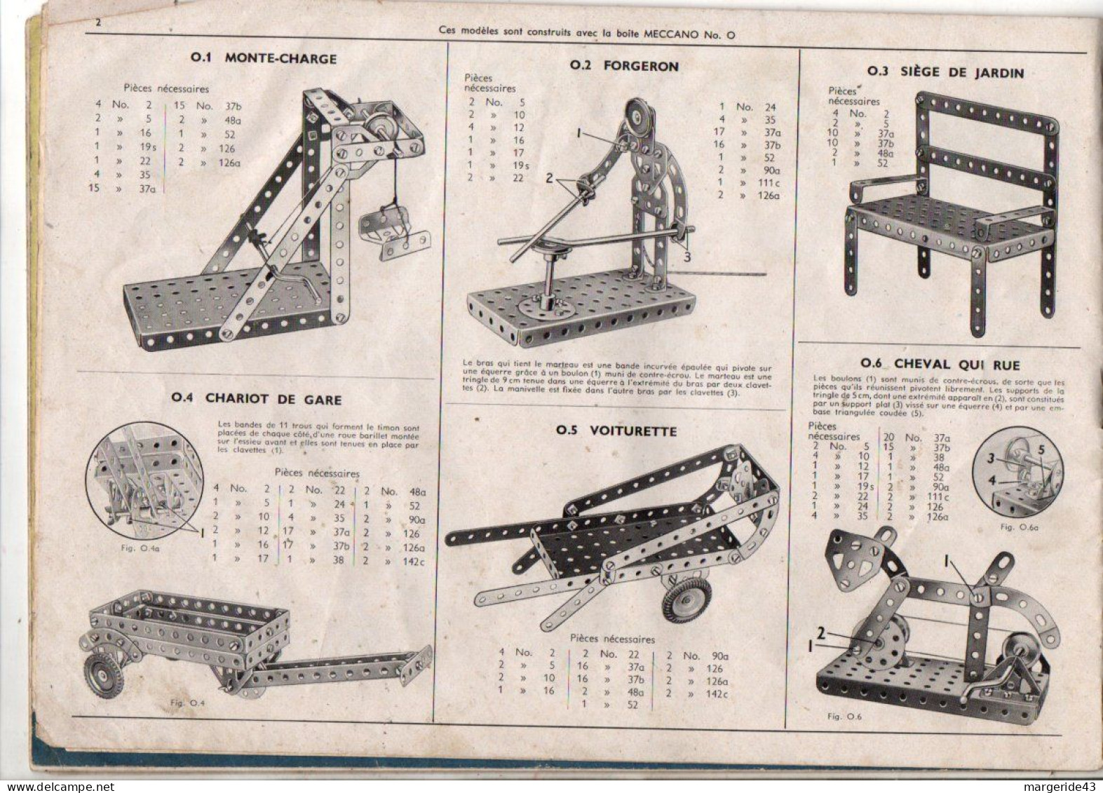 MECCANO CATALOGUE ET MANUEL D'INSTRUCTION N°2 - Francia