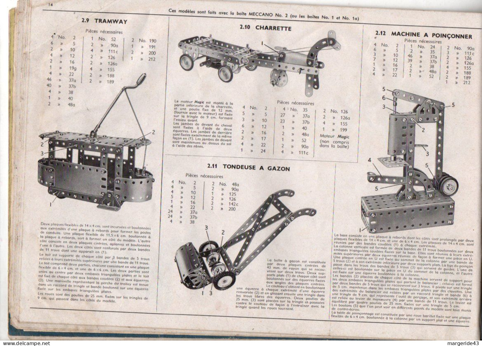 MECCANO CATALOGUE ET MANUEL D'INSTRUCTION N°2