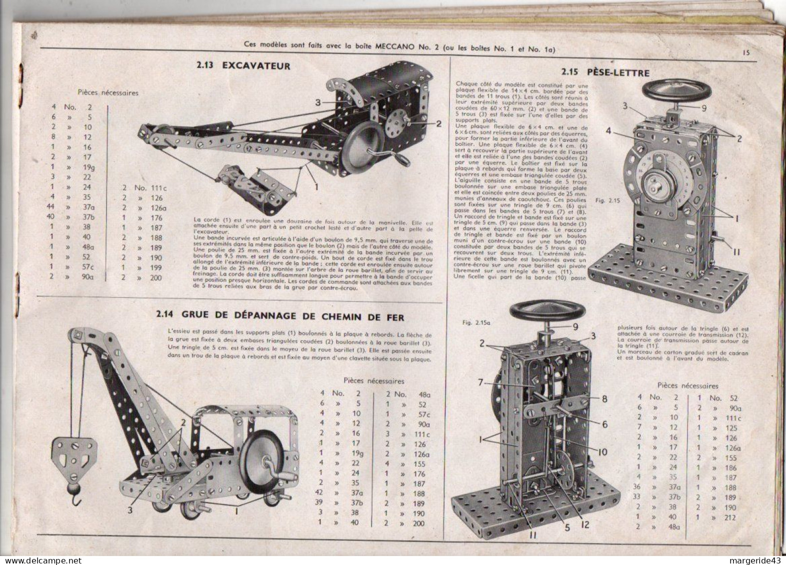 MECCANO CATALOGUE ET MANUEL D'INSTRUCTION N°2