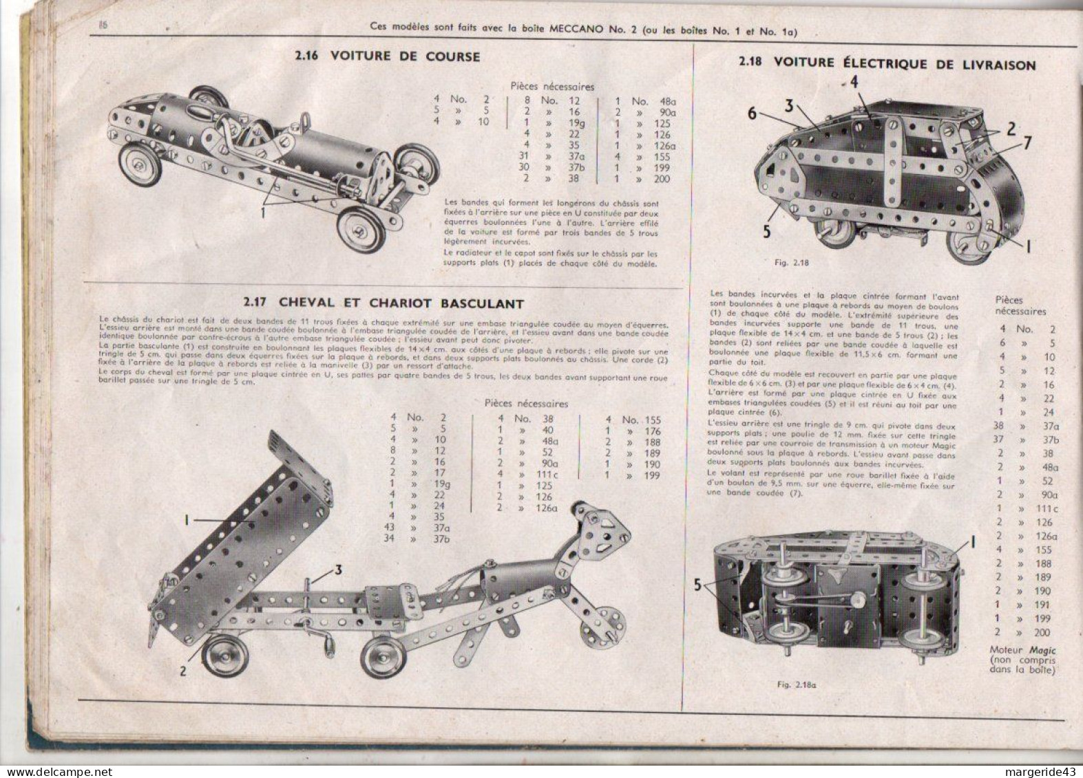 MECCANO CATALOGUE ET MANUEL D'INSTRUCTION N°2