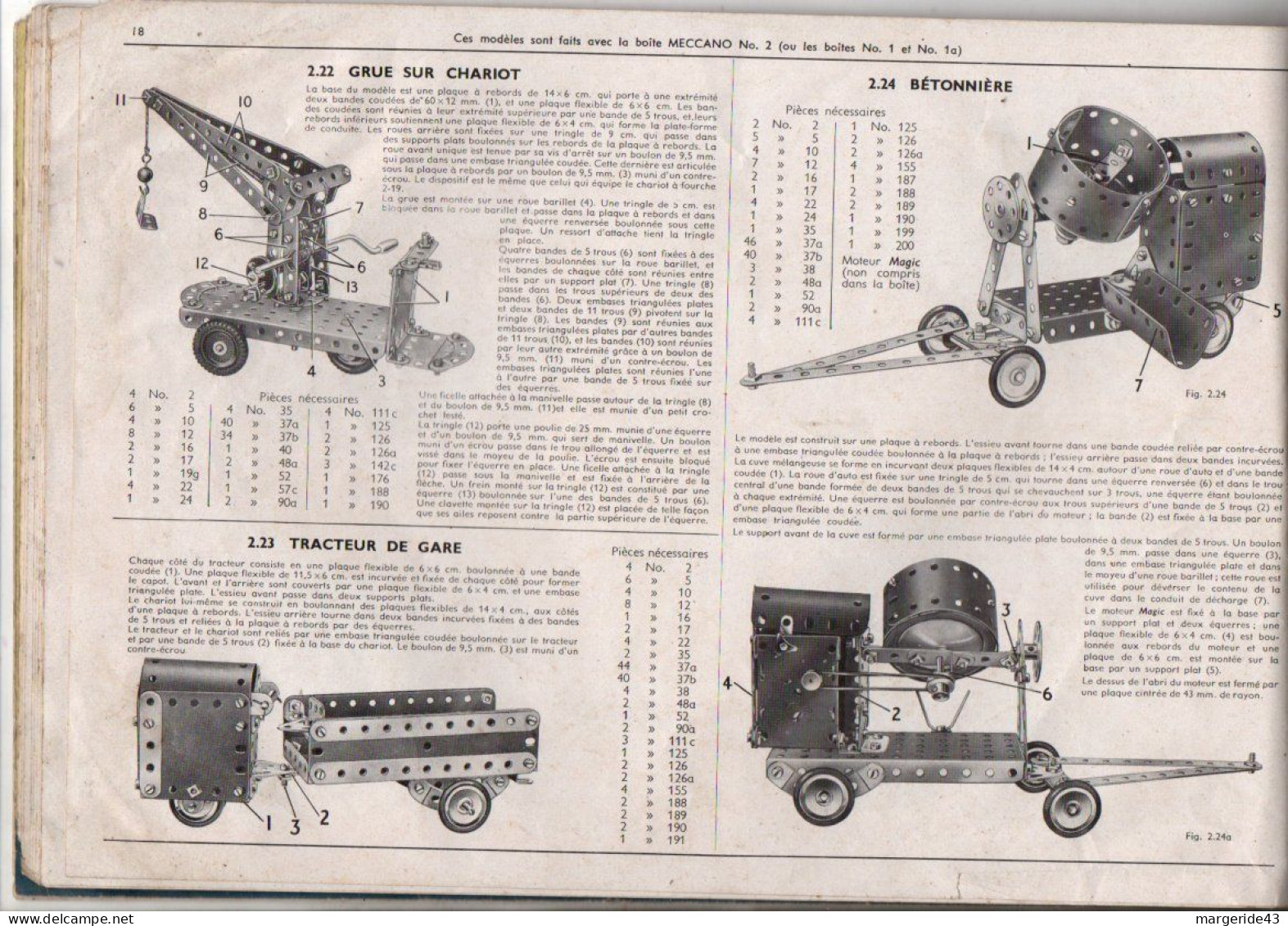 MECCANO CATALOGUE ET MANUEL D'INSTRUCTION N°2