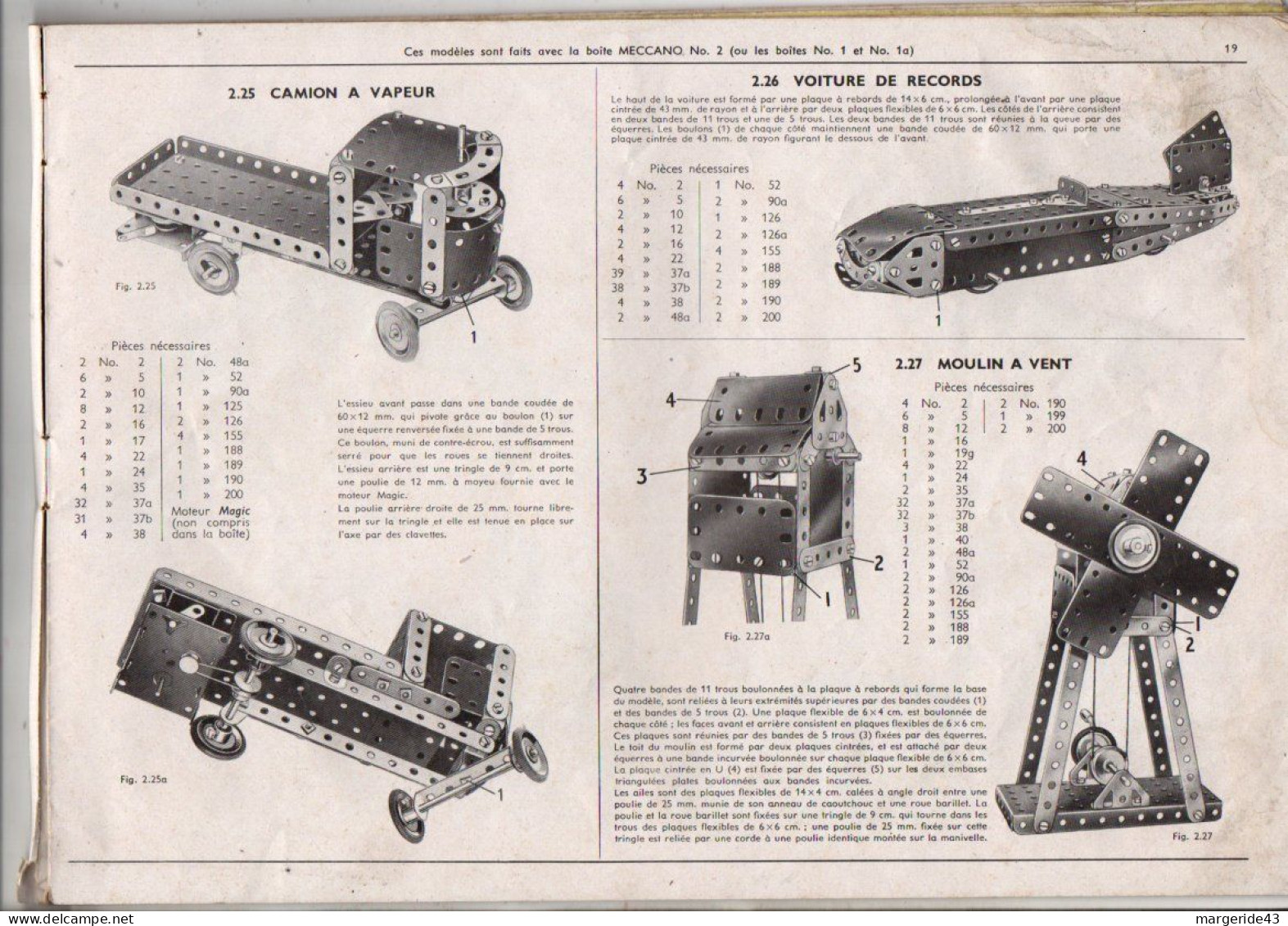 MECCANO CATALOGUE ET MANUEL D'INSTRUCTION N°2