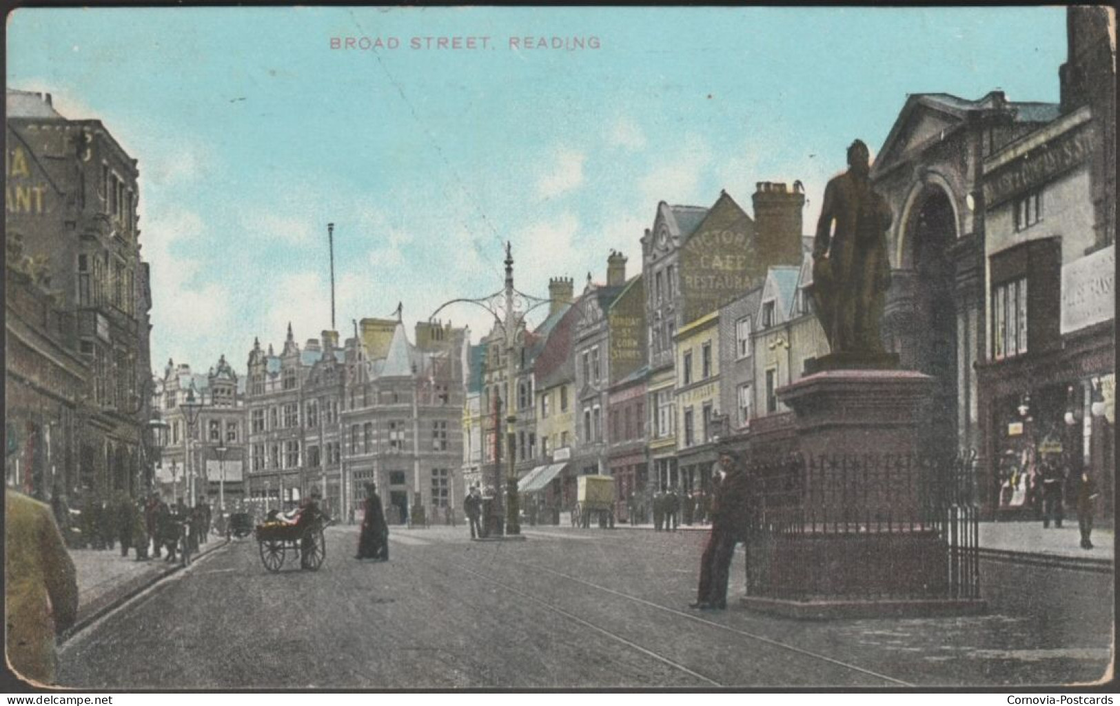 Broad Street, Reading, Berkshire, 1909 - GD&DL Postcard - Reading