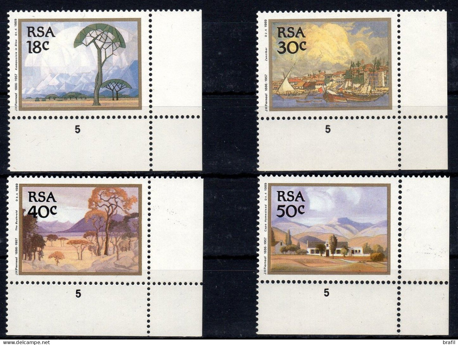 1989 RSA, Quadri Jacob Hendrik Pierneef , Serie Completa Nuova (**) - Unused Stamps