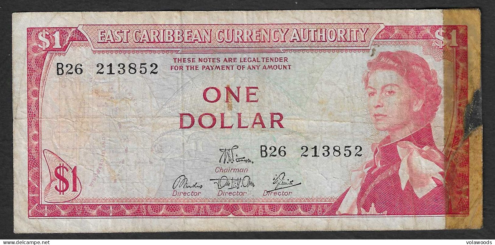 Caraibi Orientali - Banconota Circolata Da 1 Dollaro P-13d.1 - 1965 #19 - Caraïbes Orientales