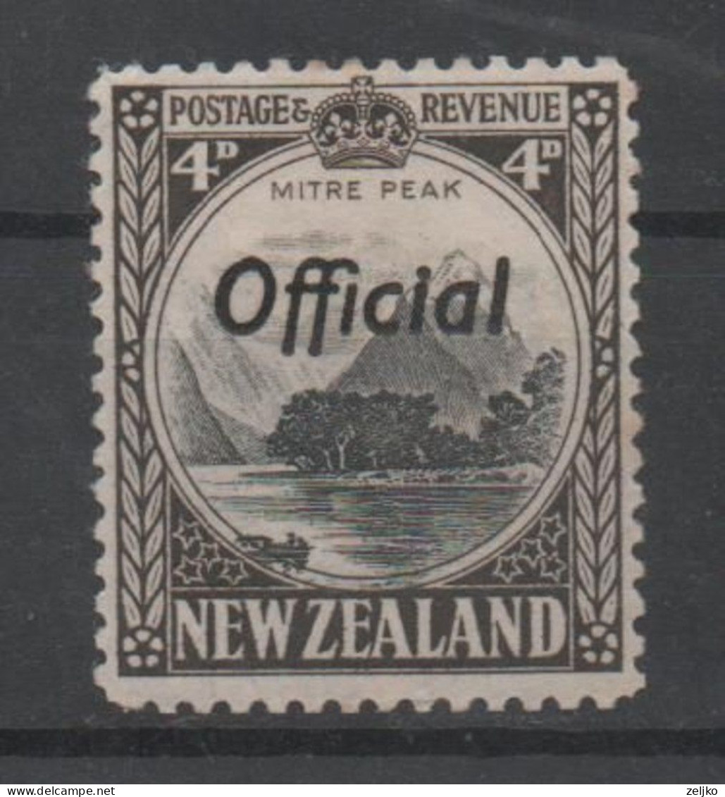 New Zealand, MH, 1936, Official, Michel 46c (perf 12 1/2 ), Mitre Peak - Unused Stamps